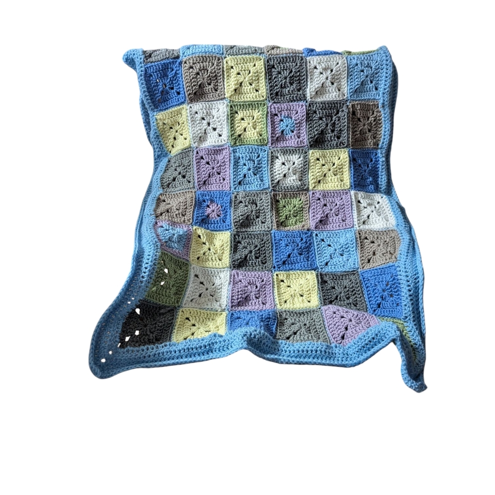 Handmade Colorful Crochet Patchwork Blanket